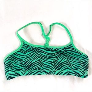 VS PINK green zebra lounge bralette